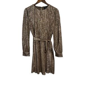 Vici Shimmering Gold Long Sleeve Party Dress